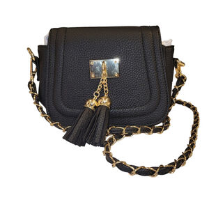 Giani Bernini Mini Faux-Leather Crossbody Black Bag Purse Women's NWT $89